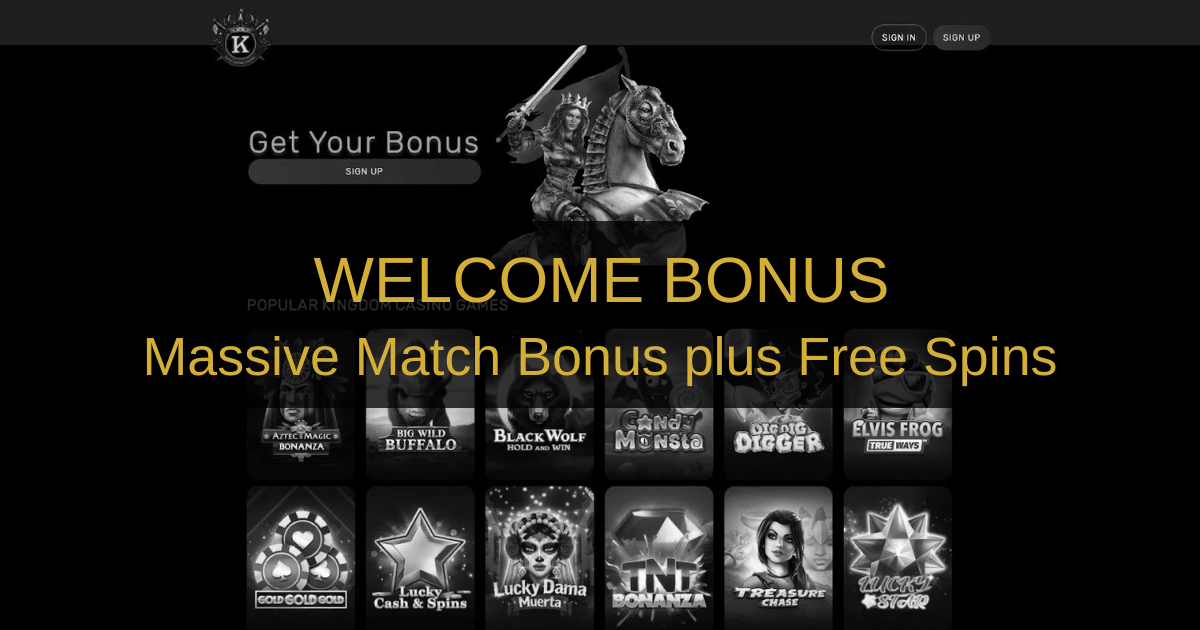 Bienvenue chez Kingdom Casino en Canada!